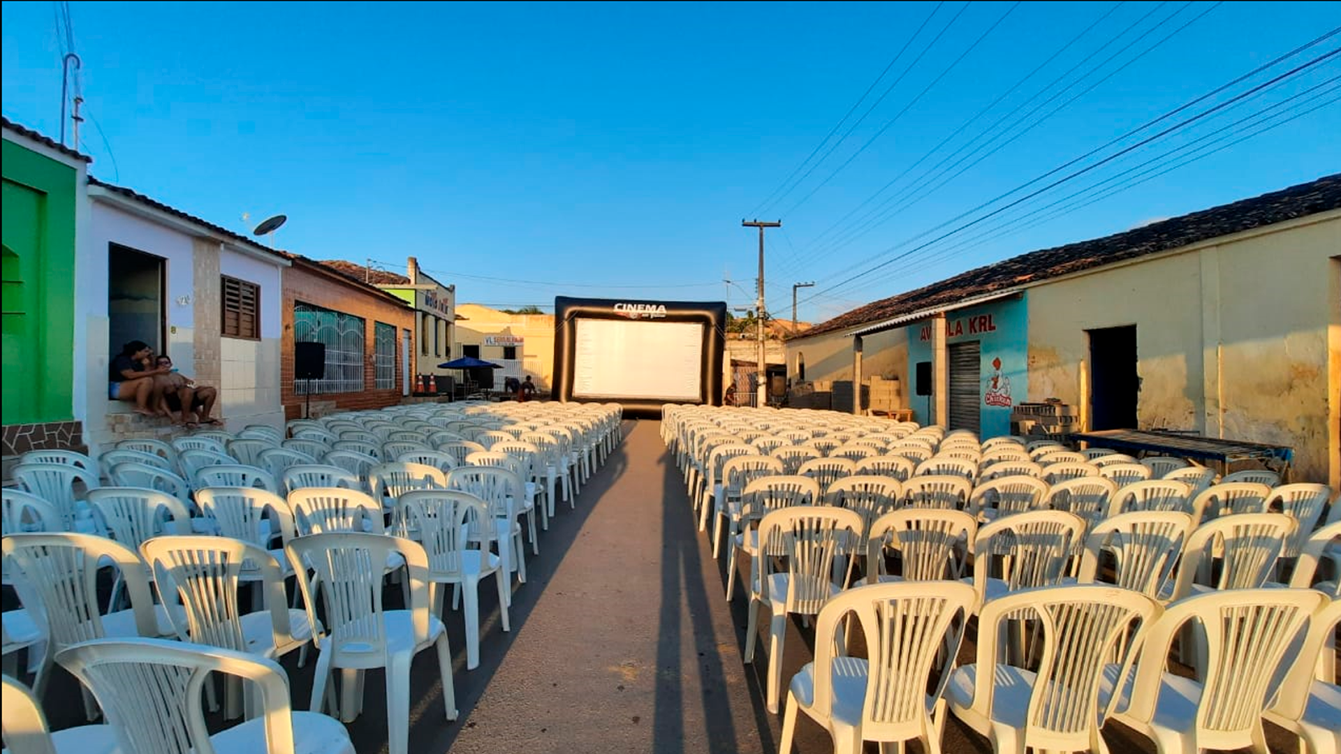 Rua preparada antes da sessão